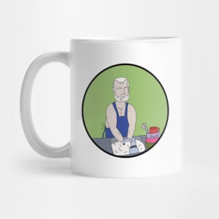 Elderly man washing the dishes Mug